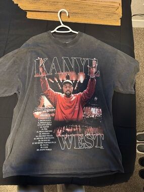Kanye West Graphic Tee - Black with Red Print